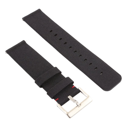 Simple Fashion Canvas Watch Band for Fitbit Versa / Versa 2(Black) - Watch Bands by buy2fix | Online Shopping UK | buy2fix