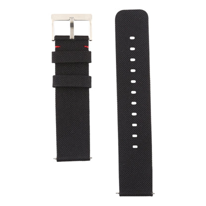 Simple Fashion Canvas Watch Band for Fitbit Versa / Versa 2(Black) - Watch Bands by buy2fix | Online Shopping UK | buy2fix