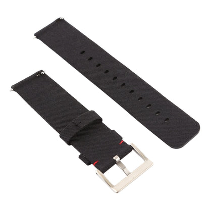 Simple Fashion Canvas Watch Band for Fitbit Versa / Versa 2(Black) - Watch Bands by buy2fix | Online Shopping UK | buy2fix