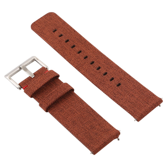 Simple Fashion Canvas Watch Band for Fitbit Versa / Versa 2(Brown) - Watch Bands by buy2fix | Online Shopping UK | buy2fix