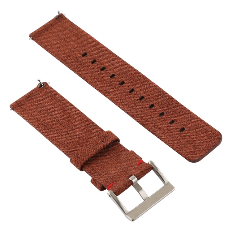Simple Fashion Canvas Watch Band for Fitbit Versa / Versa 2(Brown) - Watch Bands by buy2fix | Online Shopping UK | buy2fix