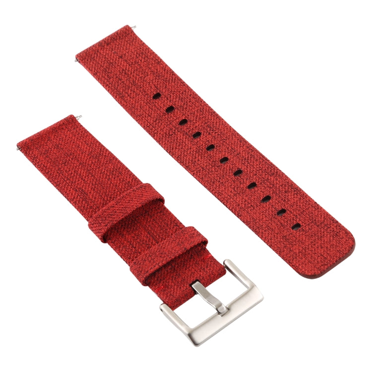 Simple Fashion Canvas Watch Band for Fitbit Versa / Versa 2(Dark Orange) - Watch Bands by buy2fix | Online Shopping UK | buy2fix