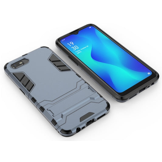 For OPPO A1k / Realme C2 Shockproof PC + TPU Protective Case with Invisible Holder(Navy Blue) - Realme Cases by buy2fix | Online Shopping UK | buy2fix