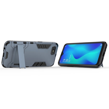 For OPPO A1k / Realme C2 Shockproof PC + TPU Protective Case with Invisible Holder(Navy Blue) - Realme Cases by buy2fix | Online Shopping UK | buy2fix