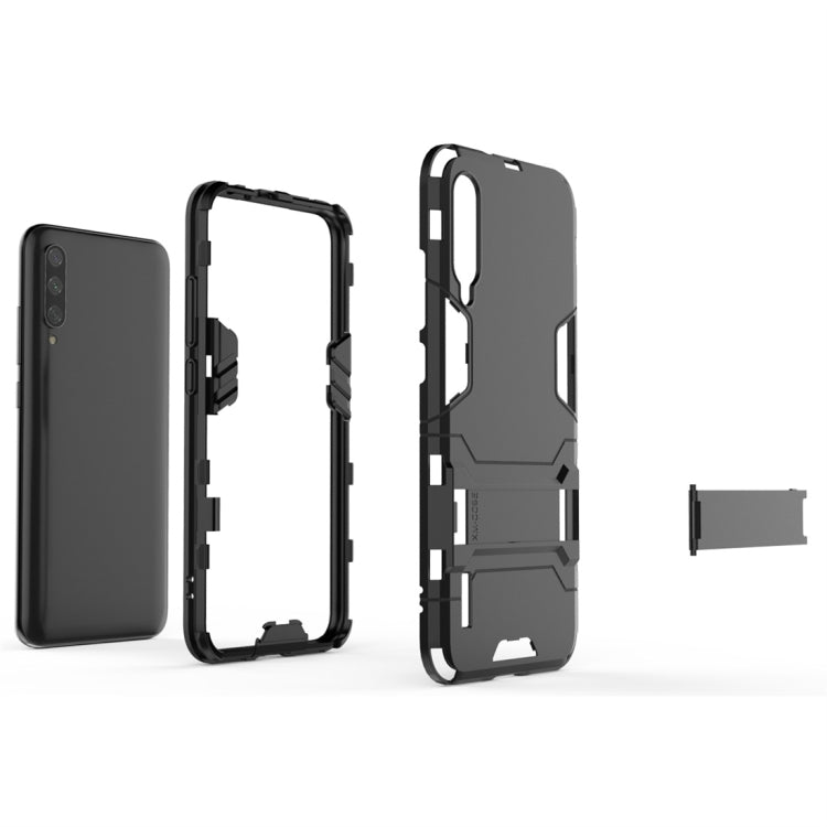 For Xiaomi Mi CC9e Shockproof PC + TPU Protective Case with Invisible Holder(Black) - Xiaomi Cases by buy2fix | Online Shopping UK | buy2fix