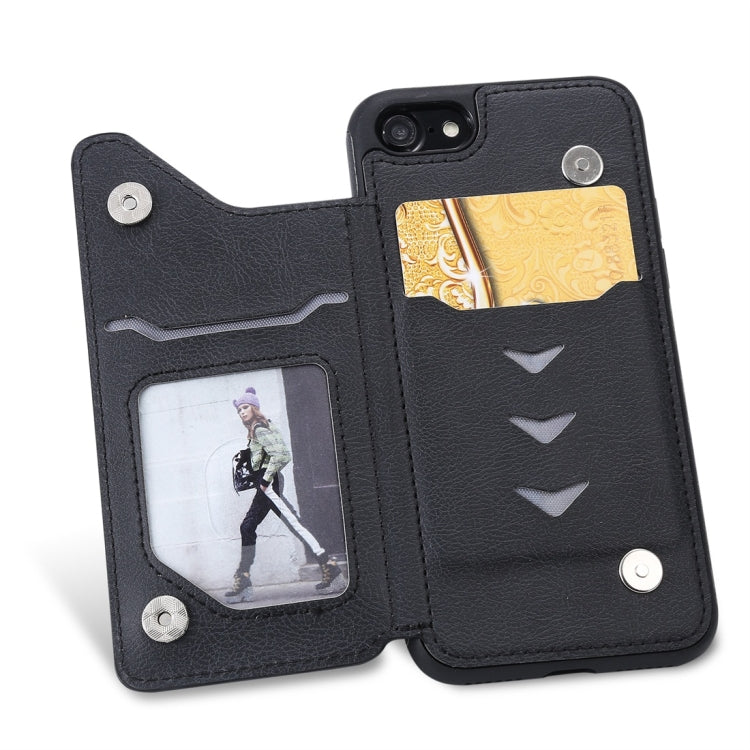 For iPhone 7 / 8 Cat Tree Embossing Pattern Shockproof Protective Case with Card Slots & Photo Frame(Black) - More iPhone Cases by buy2fix | Online Shopping UK | buy2fix