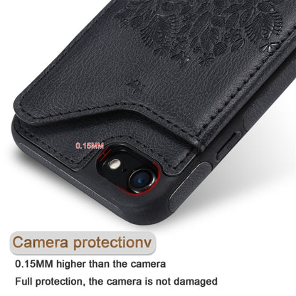 For iPhone 7 / 8 Cat Tree Embossing Pattern Shockproof Protective Case with Card Slots & Photo Frame(Black) - More iPhone Cases by buy2fix | Online Shopping UK | buy2fix