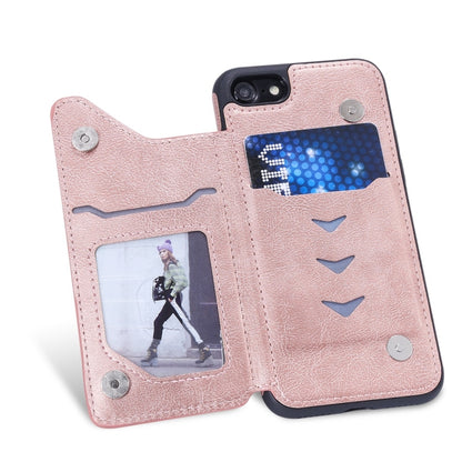 For iPhone 7 / 8 Cat Tree Embossing Pattern Shockproof Protective Case with Card Slots & Photo Frame(Rose Gold) - More iPhone Cases by buy2fix | Online Shopping UK | buy2fix