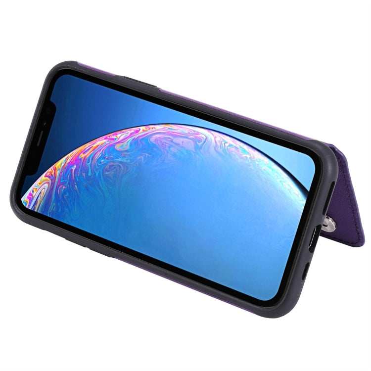 For iPhone 11 Pro Cat Tree Embossing Pattern Shockproof Protective Case with Card Slots & Photo Frame(Purple) - iPhone 11 Pro Cases by buy2fix | Online Shopping UK | buy2fix
