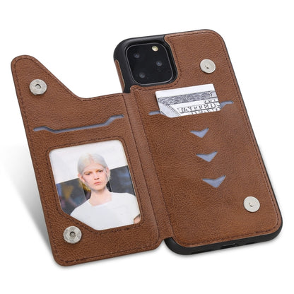 For iPhone 11 Pro Cat Tree Embossing Pattern Shockproof Protective Case with Card Slots & Photo Frame(Brown) - iPhone 11 Pro Cases by buy2fix | Online Shopping UK | buy2fix