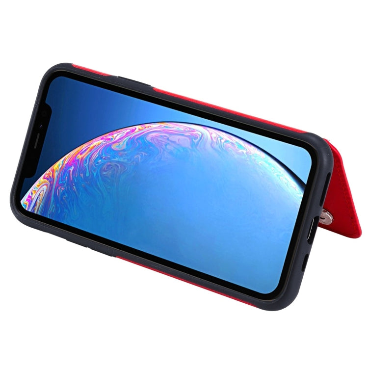 For iPhone 11 Pro Cat Tree Embossing Pattern Shockproof Protective Case with Card Slots & Photo Frame(Red) - iPhone 11 Pro Cases by buy2fix | Online Shopping UK | buy2fix