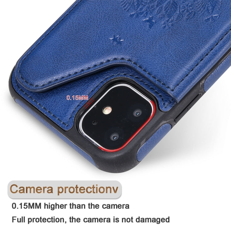 For iPhone 11 Cat Tree Embossing Pattern Shockproof Protective Case with Card Slots & Photo Frame(Black) - iPhone 11 Cases by buy2fix | Online Shopping UK | buy2fix