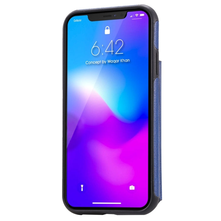 For iPhone 11 Cat Tree Embossing Pattern Shockproof Protective Case with Card Slots & Photo Frame(Blue) - iPhone 11 Cases by buy2fix | Online Shopping UK | buy2fix