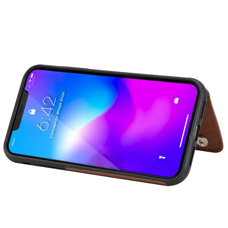 For iPhone 11 Cat Tree Embossing Pattern Shockproof Protective Case with Card Slots & Photo Frame(Brown) - iPhone 11 Cases by buy2fix | Online Shopping UK | buy2fix