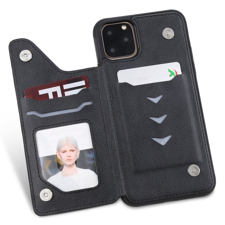 For iPhone 11 Pro Max Cat Tree Embossing Pattern Shockproof Protective Case with Card Slots & Photo Frame(Black) - iPhone 11 Pro Max Cases by buy2fix | Online Shopping UK | buy2fix