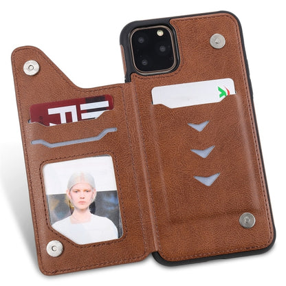 For iPhone 11 Pro Max Cat Tree Embossing Pattern Shockproof Protective Case with Card Slots & Photo Frame(Brown) - iPhone 11 Pro Max Cases by buy2fix | Online Shopping UK | buy2fix