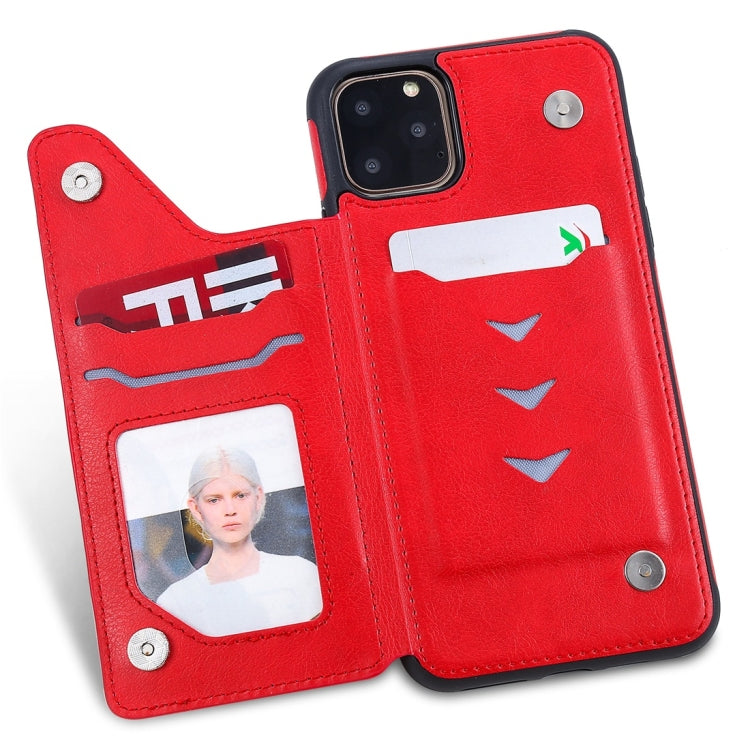 For iPhone 11 Pro Max Cat Tree Embossing Pattern Shockproof Protective Case with Card Slots & Photo Frame(Red) - iPhone 11 Pro Max Cases by buy2fix | Online Shopping UK | buy2fix
