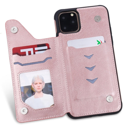 For iPhone 11 Pro Max Cat Tree Embossing Pattern Shockproof Protective Case with Card Slots & Photo Frame(Rose Gold) - iPhone 11 Pro Max Cases by buy2fix | Online Shopping UK | buy2fix