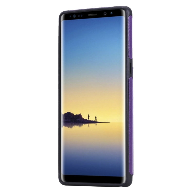 For Galaxy Note 8 Cat Tree Embossing Pattern Shockproof Protective Case with Card Slots & Photo Frame(Purple) by buy2fix