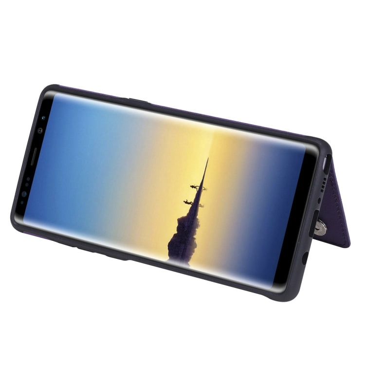 For Galaxy Note 8 Cat Tree Embossing Pattern Shockproof Protective Case with Card Slots & Photo Frame(Purple) by buy2fix