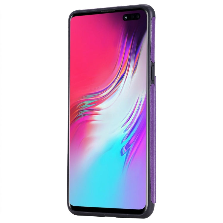 For Galaxy S10 5G Cat Tree Embossing Pattern Shockproof Protective Case with Card Slots & Photo Frame(Purple) by buy2fix