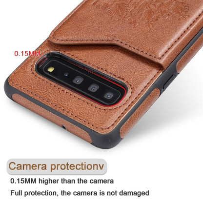 For Galaxy S10 5G Cat Tree Embossing Pattern Shockproof Protective Case with Card Slots & Photo Frame(Purple) by buy2fix