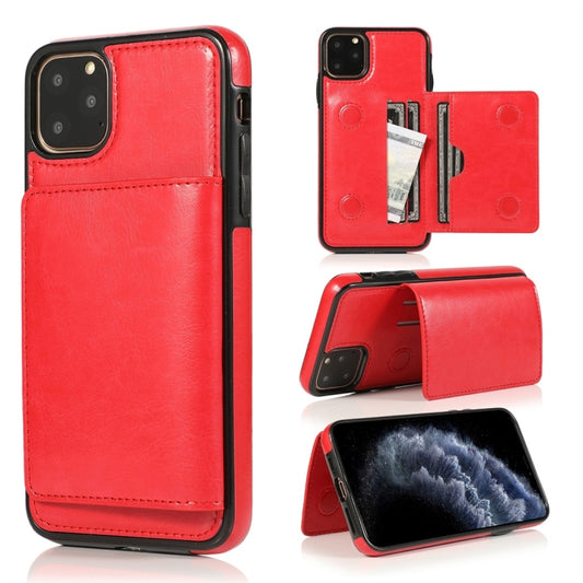 For iPhone 11 Pro Shockproof PU + TPU Protective Case with Card Slots & Holder(Red) - iPhone 11 Pro Cases by buy2fix | Online Shopping UK | buy2fix