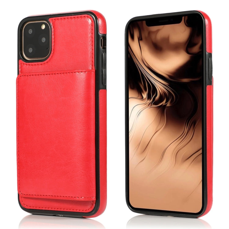 For iPhone 11 Pro Shockproof PU + TPU Protective Case with Card Slots & Holder(Red) - iPhone 11 Pro Cases by buy2fix | Online Shopping UK | buy2fix