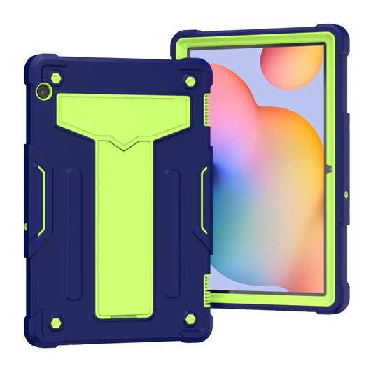 For Huawei MediaPad T5 T-shaped Bracket Contrast Color Shockproof PC + Silicone Protective Case(Navy+Green) - Huawei by buy2fix | Online Shopping UK | buy2fix