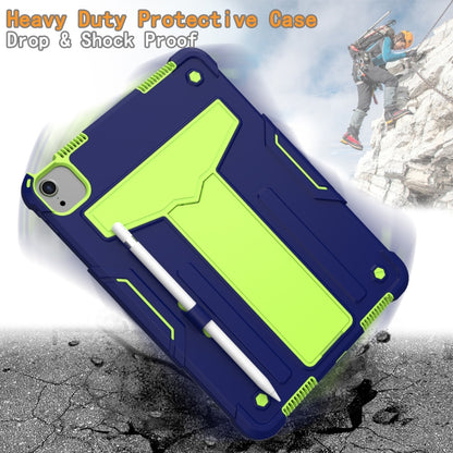 For iPad Air 2022 / 2020 10.9 / iPad Pro 11 T-shaped Bracket Contrast Color Shockproof PC + Silicone Protective Case(Navy+Green) - iPad Air (2022) / (2020) 10.9 Cases by buy2fix | Online Shopping UK | buy2fix