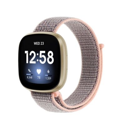 For Fitbit Versa 3 Nylon Loop Watch Band(Pink Sand) - Watch Bands by buy2fix | Online Shopping UK | buy2fix