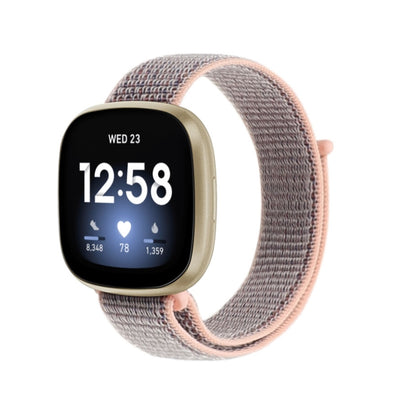 For Fitbit Versa 3 Nylon Loop Watch Band(Pink Sand) - Watch Bands by buy2fix | Online Shopping UK | buy2fix