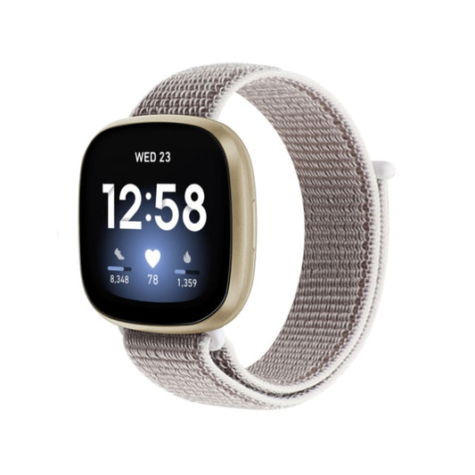 For Fitbit Versa 3 Nylon Loop Watch Band(Seashell Color) - Watch Bands by buy2fix | Online Shopping UK | buy2fix
