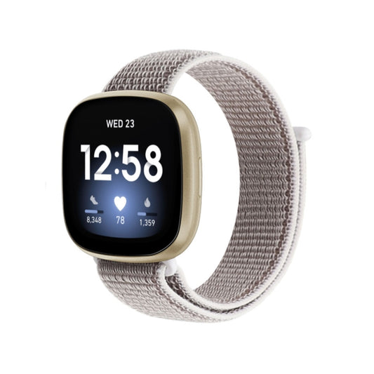 For Fitbit Versa 3 Nylon Loop Watch Band(Seashell Color) - Watch Bands by buy2fix | Online Shopping UK | buy2fix