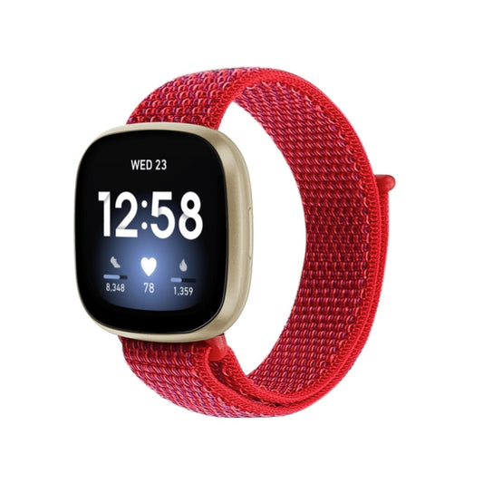 For Fitbit Versa 3 Nylon Loop Watch Band(Red) - Watch Bands by buy2fix | Online Shopping UK | buy2fix