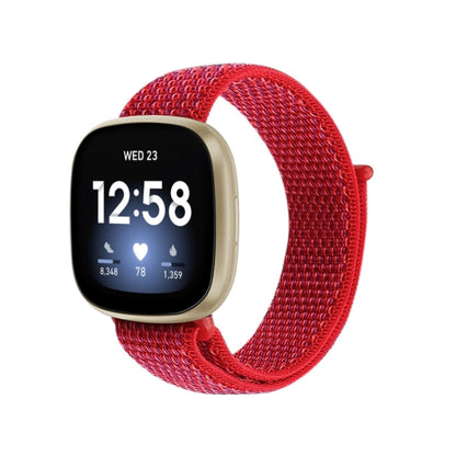 For Fitbit Versa 3 Nylon Loop Watch Band(Red) - Watch Bands by buy2fix | Online Shopping UK | buy2fix