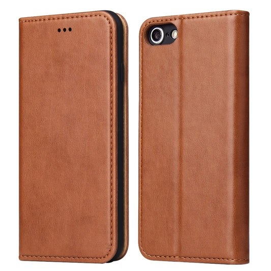 For iPhone SE 2022 / SE 2020 / 8 / 7 Fierre Shann PU Genuine Leather Texture Horizontal Flip Leather Case with Holder & Card Slots & Wallet(Brown) - iPhone SE 2022 / 2020 / 8 / 7 Cases by FIERRE SHANN | Online Shopping UK | buy2fix