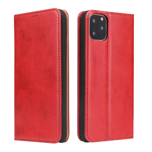Fierre Shann PU Genuine Leather Texture Horizontal Flip Leather Case with Holder & Card Slots & Wallet For iPhone 11(Red) - iPhone 11 Cases by FIERRE SHANN | Online Shopping UK | buy2fix