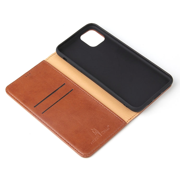 Fierre Shann PU Genuine Leather Texture Horizontal Flip Leather Case with Holder & Card Slots & Wallet For iPhone 11(Blue) - iPhone 11 Cases by FIERRE SHANN | Online Shopping UK | buy2fix