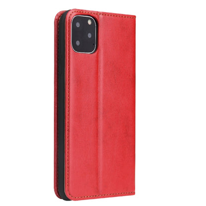 Fierre Shann PU Genuine Leather Texture Horizontal Flip Leather Case with Holder & Card Slots & Wallet For iPhone 11 Pro(Red) - iPhone 11 Pro Cases by FIERRE SHANN | Online Shopping UK | buy2fix
