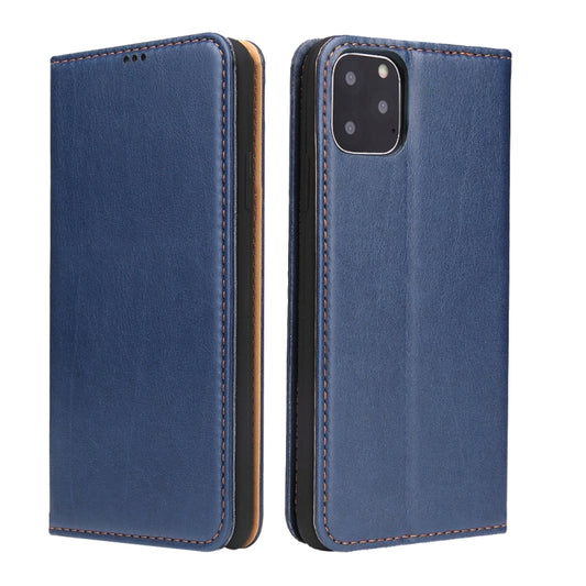 Fierre Shann PU Genuine Leather Texture Horizontal Flip Leather Case with Holder & Card Slots & Wallet For iPhone 11 Pro(Blue) - iPhone 11 Pro Cases by FIERRE SHANN | Online Shopping UK | buy2fix