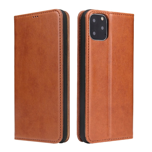 Fierre Shann PU Genuine Leather Texture Horizontal Flip Leather Case with Holder & Card Slots & Wallet For iPhone 11 Pro(Brown) - iPhone 11 Pro Cases by FIERRE SHANN | Online Shopping UK | buy2fix
