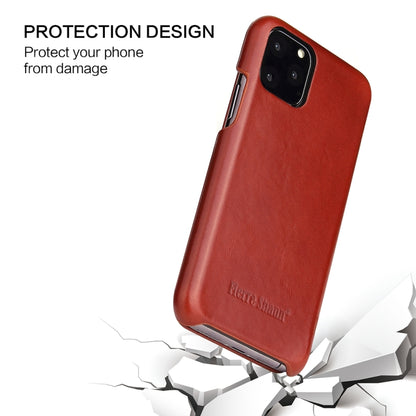 For iPhone 11 Fierre Shann Business Magnetic Horizontal Flip Genuine Leather Case (Brown) - iPhone 11 Cases by FIERRE SHANN | Online Shopping UK | buy2fix