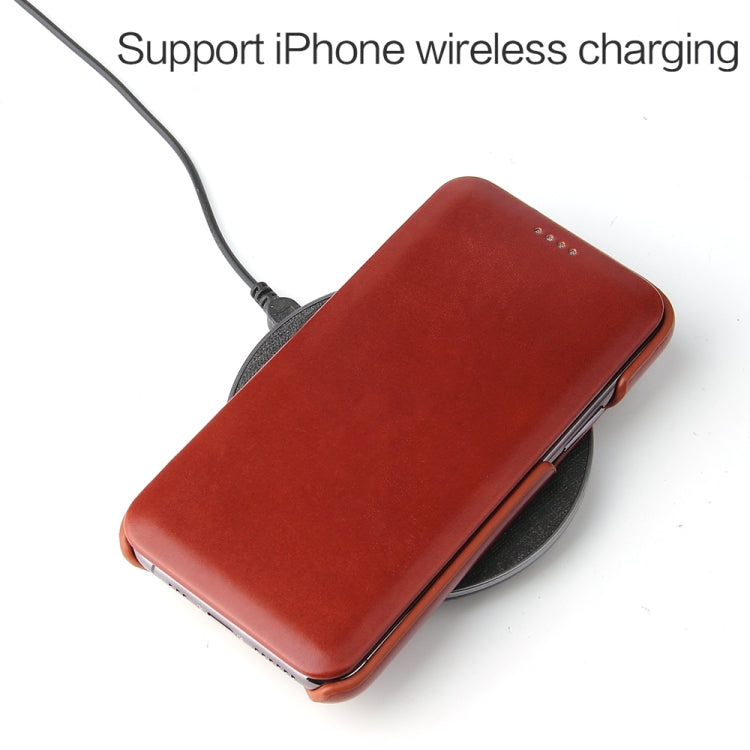 For iPhone 11 Fierre Shann Business Magnetic Horizontal Flip Genuine Leather Case (Brown) - iPhone 11 Cases by FIERRE SHANN | Online Shopping UK | buy2fix