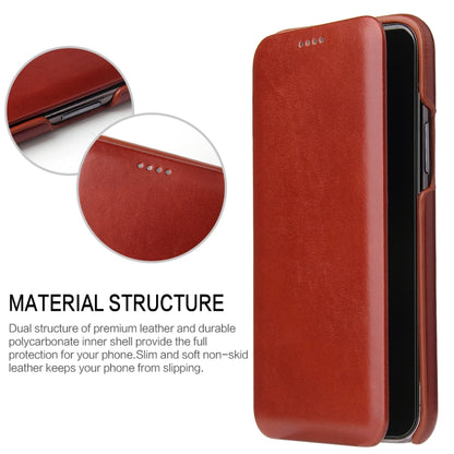 For iPhone 11 Pro Fierre Shann Business Magnetic Horizontal Flip Genuine Leather Case (Brown) - iPhone 11 Pro Cases by FIERRE SHANN | Online Shopping UK | buy2fix