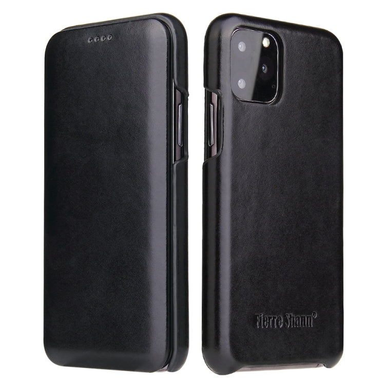 For iPhone 11 Pro Max Fierre Shann Business Magnetic Horizontal Flip Genuine Leather Case (Black) - iPhone 11 Pro Max Cases by FIERRE SHANN | Online Shopping UK | buy2fix