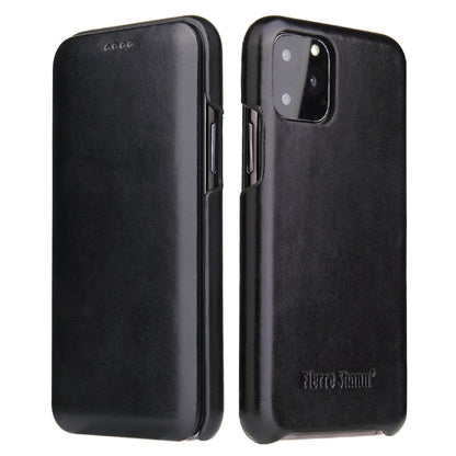 For iPhone 11 Pro Max Fierre Shann Business Magnetic Horizontal Flip Genuine Leather Case (Black) - iPhone 11 Pro Max Cases by FIERRE SHANN | Online Shopping UK | buy2fix