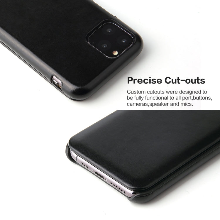 For iPhone 11 Pro Max Fierre Shann Business Magnetic Horizontal Flip Genuine Leather Case (Black) - iPhone 11 Pro Max Cases by FIERRE SHANN | Online Shopping UK | buy2fix