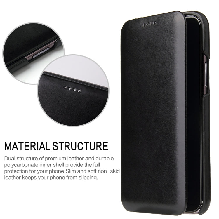 For iPhone 11 Pro Max Fierre Shann Business Magnetic Horizontal Flip Genuine Leather Case (Black) - iPhone 11 Pro Max Cases by FIERRE SHANN | Online Shopping UK | buy2fix