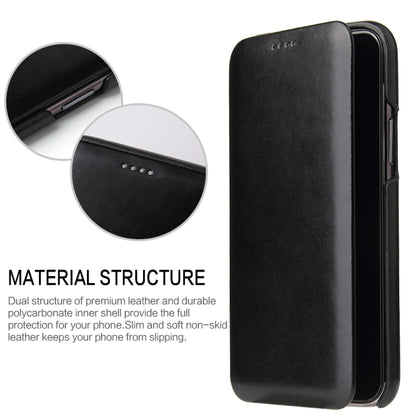 For iPhone 11 Pro Max Fierre Shann Business Magnetic Horizontal Flip Genuine Leather Case (Black) - iPhone 11 Pro Max Cases by FIERRE SHANN | Online Shopping UK | buy2fix